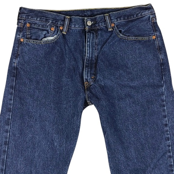 Men’s LEVI’S 505 Dark Denim Jeans 36 36x32 levi Strauss - Picture 7 of 9